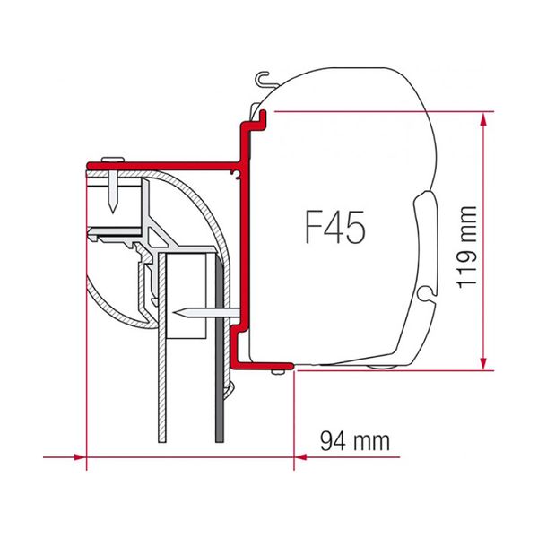 Fiamma Adapter for Pilote Explorateur Motorhomes - F45 Adapter-Awning Adapters-Fiamma- DC Leisure