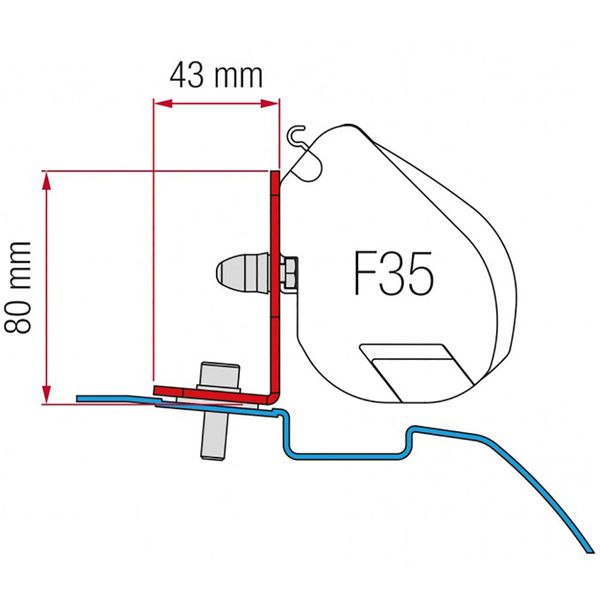 Fiamma Awning Adapter F35 Pro Minivan - Nissan NV200-Awning Adapters-FIAMMA-QQ108313A-98655Z026- DC Leisure