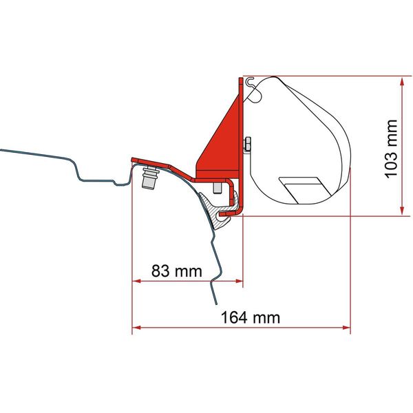 Fiamma Awning Adapter F35 VW T5/T6 Multirail Reimo-Awning Adapters-FIAMMA-QQ108313MA-98655Z155- DC Leisure