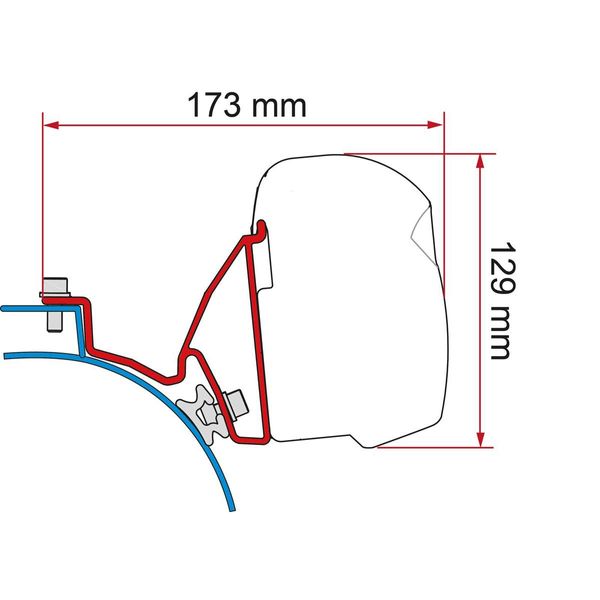 Fiamma Awning Adapter F43 VW T5/T6 California - Deep Black-Awning Adapters-FIAMMA-17760-98655A712- DC Leisure