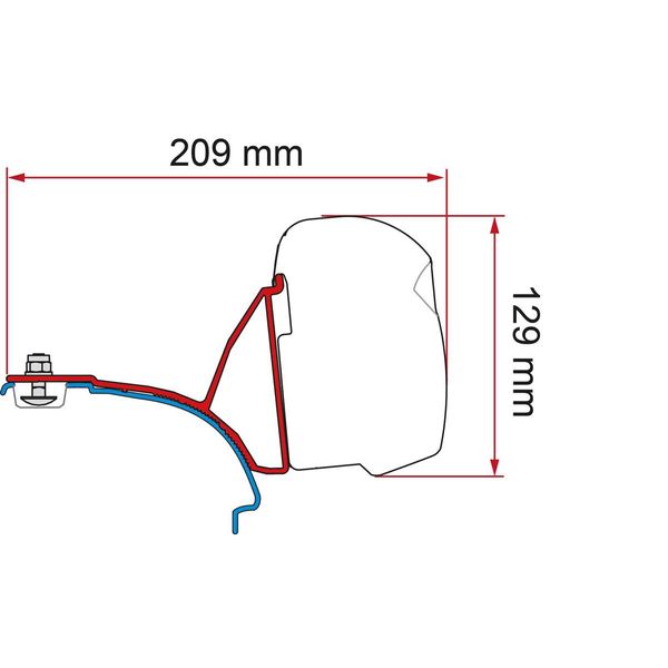 Fiamma Awning Adapter F43 - VW T5/T6 Multivan LHD - Deep Black-Awning Adapters-FIAMMA-17761-98655A686- DC Leisure