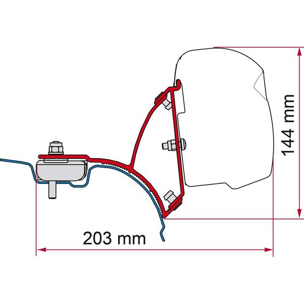 Fiamma Awning Adapter F43 - VW T5/T6 Transporter LHD - Deep Black-Awning Adapters-FIAMMA-17746-43-98655A647- DC Leisure