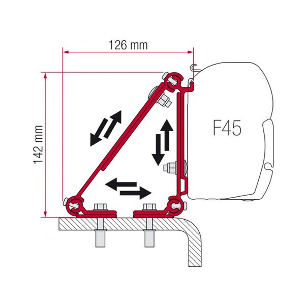 Fiamma Awning Adapter F45 - Curved Roof-Awning Adapters-FIAMMA-QQ108230G-98655-011- DC Leisure