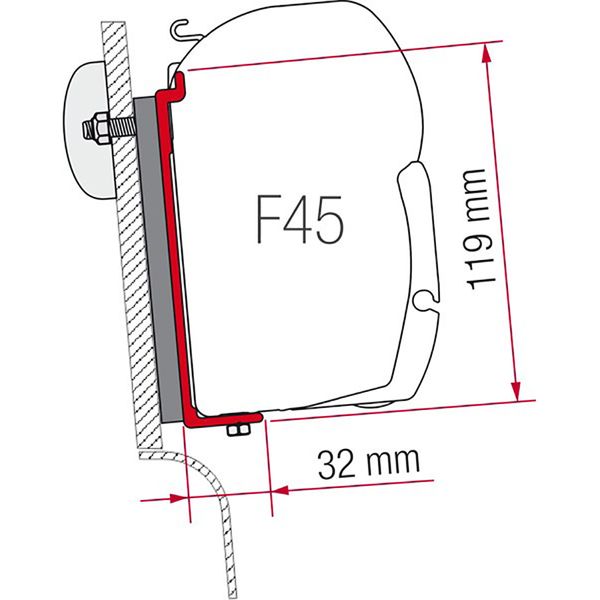 Fiamma Awning Adapter F45 & Fiamma Zip High Roof - Westfalia-Awning Adapters-FIAMMA-QQ102041-98655-317- DC Leisure