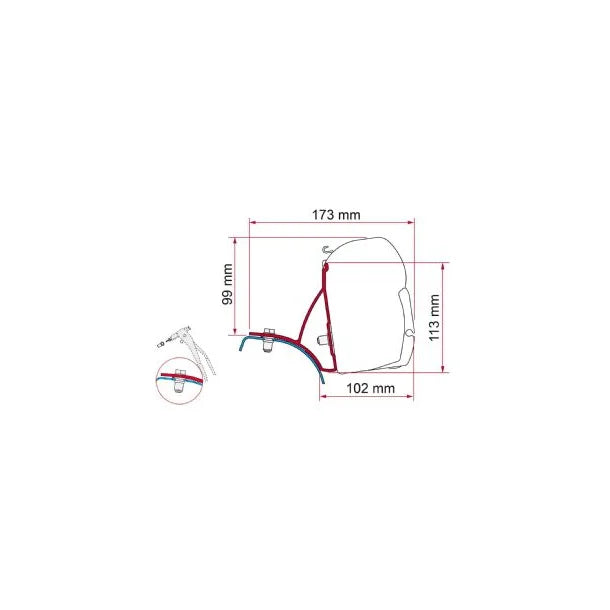 Fiamma Awning Adapter F45 - Renault Trafic , Nissan Primastar, Vauxhall Vivaro 2001-2014-Awning Adapters-FIAMMA- DC Leisure
