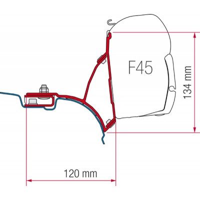 Fiamma Awning Adapter F45S - VW T5 Transporter Minivan-Awning Adapters-FIAMMA-QQ108228MF-98655-647- DC Leisure