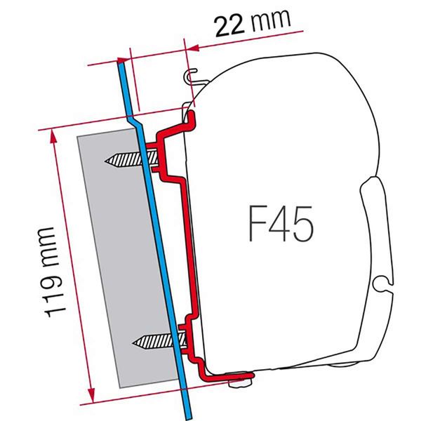 Fiamma Awning Adapter F45s - Ford Transit, Merc Sprinter, VW Crafter-Awning Adapters-FIAMMA- DC Leisure