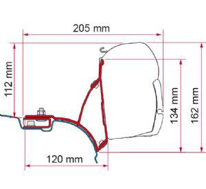 Fiamma Awning Adapter F45s Multivan VW Transporter T5/T6 - Deep Black-Awning Adapters-FIAMMA-QQ108228MJ / 17747-B45-98655H648- DC Leisure