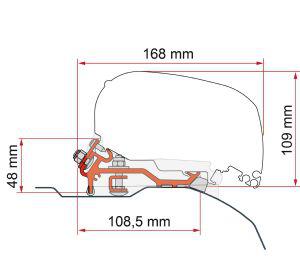 Fiamma Awning Adapter F80 - Ducato Low Profile (H2-L2/L3) 2006 Onwards Black-Awning Adapters-FIAMMA-QQ108325IBB-98655Z150- DC Leisure