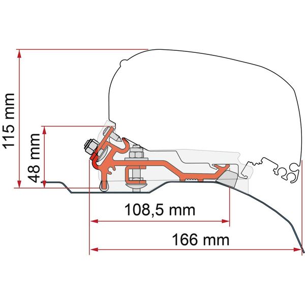 Fiamma Awning Adapter F80 - Ducato Low Profile (H2-L4) 2006 Onwards-Awning Adapters-FIAMMA-QQ108325IBC-98655Z148- DC Leisure