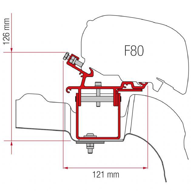 Fiamma Awning Adapter F80S - VW Crafter Man H3 L3/L4 UK After 2017-Awning Adapters-FIAMMA- DC Leisure