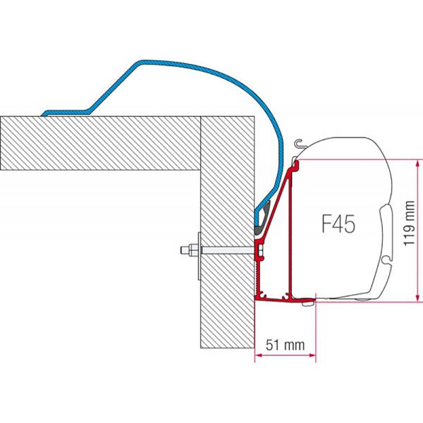 Fiamma Awning Adapter for Arca Motorhomes - Adapter Kit for F45-Awning Adapters-Fiamma- DC Leisure