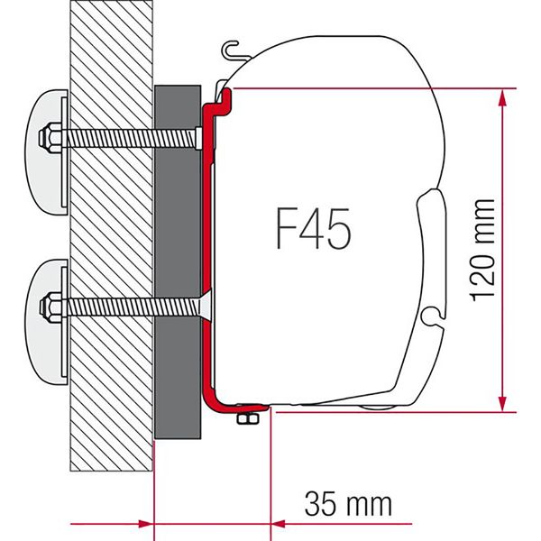 Fiamma Awning Adapter for Dethleffs Globebus Motorhomes - Mounting Kit for F45-Awning Adapters-Fiamma- DC Leisure