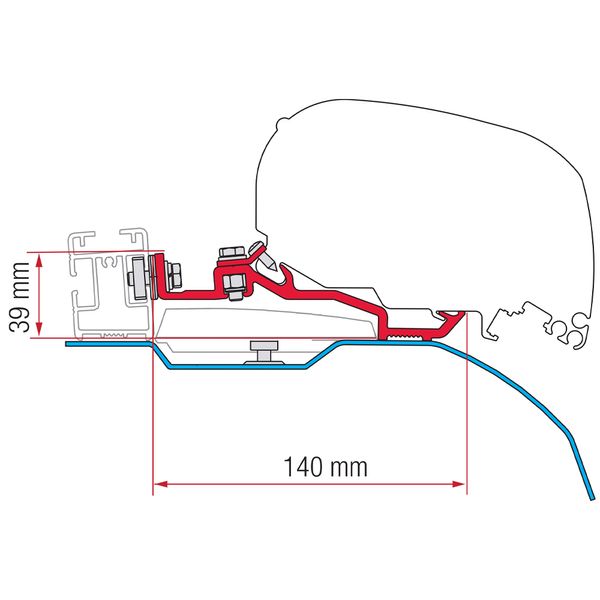 Fiamma Awning Adapter for Fiat Ducato 2006+ Campervans, for Thule Smart Clamp system - F80s Mounting Kit-Awning Adapters-Fiamma- DC Leisure