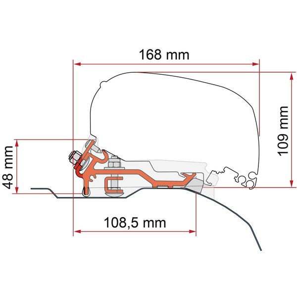 Fiamma Awning Adapter for Fiat Ducato, Citroen Jumper, Peugeot Boxer Campervans, Complete with Rain Guard & Cover Kit - F80s Mounting Kit-Awning Adapters-Fiamma-98655Z150- DC Leisure