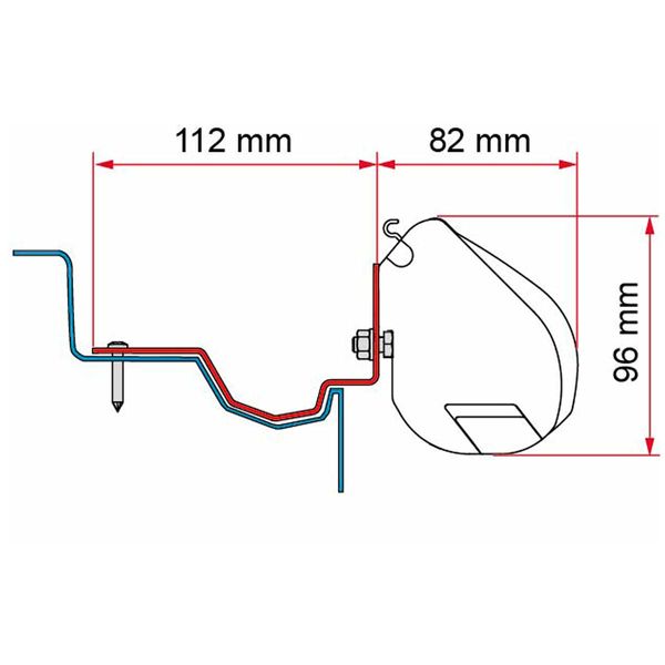 Fiamma Awning Adapter for Ford Custom Groupe Radido, Campereve Cap Land, Dreamer Select Cap Land, Westfalia Kelsey, Stylevan Belize - F35Pro Mounting Kit-Awning Adapters-Fiamma- DC Leisure