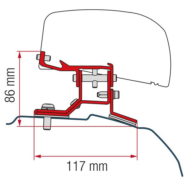Fiamma Awning Adapter for Ford Custom L2 Campervans - F40Van Mounting Kit-Awning Adapters-Fiamma- DC Leisure