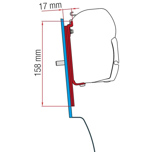Fiamma Awning Adapter for Ford Custom Nugget Campervans with High Roof - F45s Mounting Kit-Awning Adapters-Fiamma- DC Leisure