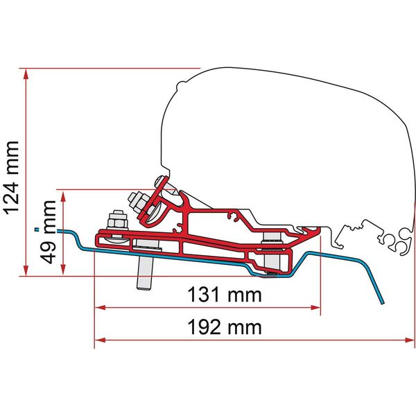 Fiamma Awning Adapter for Ford Transit Campervans (LHD, L3 H3) - F80 Adapter-Awning Adapters-Fiamma- DC Leisure