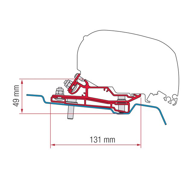 Fiamma Awning Adapter for Ford Transit Campervans (LHD, L4 H3) - F80 Adapter-Awning Adapters-Fiamma- DC Leisure