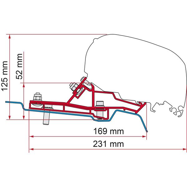 Fiamma Awning Adapter for Ford Transit H2 L2 LHD Campervans - F80s Adapter Kit-Awning Adapters-DC Leisure - DC Leisure