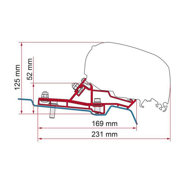 Fiamma Awning Adapter for Ford Transit H2 L2 RHD Campervans - F80s Adapter Kit-Awning Adapters-Grove- DC Leisure