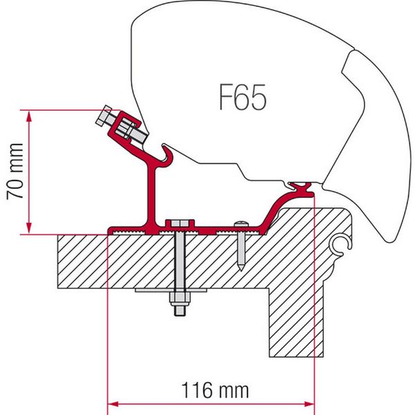 Fiamma Awning Adapter for Hobby Easy, Ontour, Adria Adora Caravans - F80 Mounting Kit-Awning Adapters-Fiamma- DC Leisure