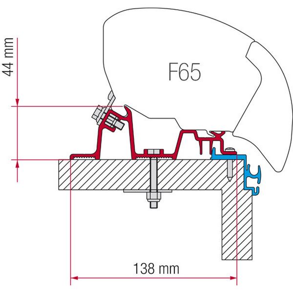 Fiamma Awning Adapter for Hobby Excellent Caravans - F80 Mounting Kit-Awning Adapters-Fiamma- DC Leisure