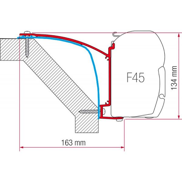 Fiamma Awning Adapter for Laika Ecovip Motorhomes - Mounting Kit for F45-Awning Adapters-Fiamma- DC Leisure