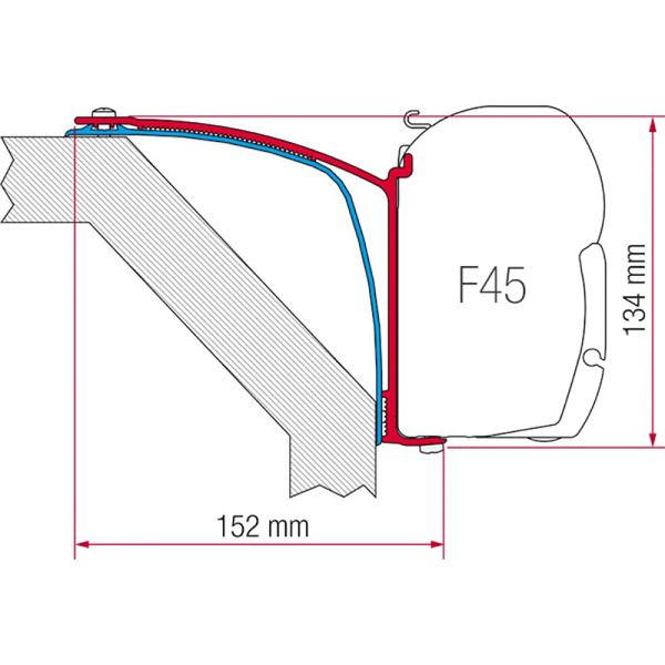 Fiamma Awning Adapter for Laika Rexosline & Laika Ecovip 07 Motorhomes - Mounting Kit for F45-Awning Adapters-Fiamma- DC Leisure