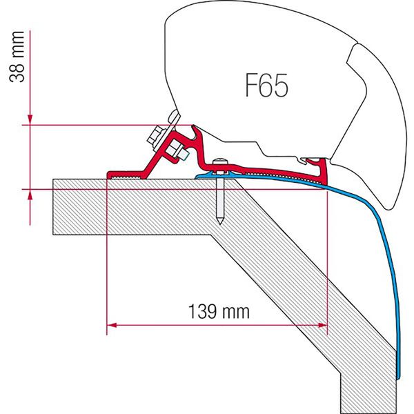Fiamma Awning Adapter for Laika Rexosline Motorhomes - F80 Mounting Kit-Awning Adapters-Fiamma- DC Leisure