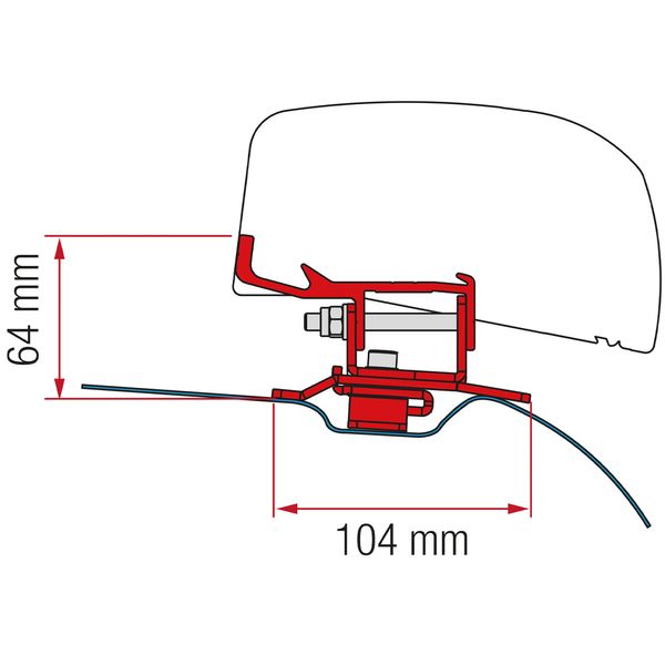 Fiamma Awning Adapter for Opel Vivaro C, Opel Zafira Life, Vauxhall Vivaro Life, Citroen Jumpy III Gen, Spacetourer, Peugeot Traveller, Peugeot Expert III gen, Toyota ProAce II, Toyota ProAce Verso Campervans - F40Van Mounting Kit-Fiamma- DC Leisure