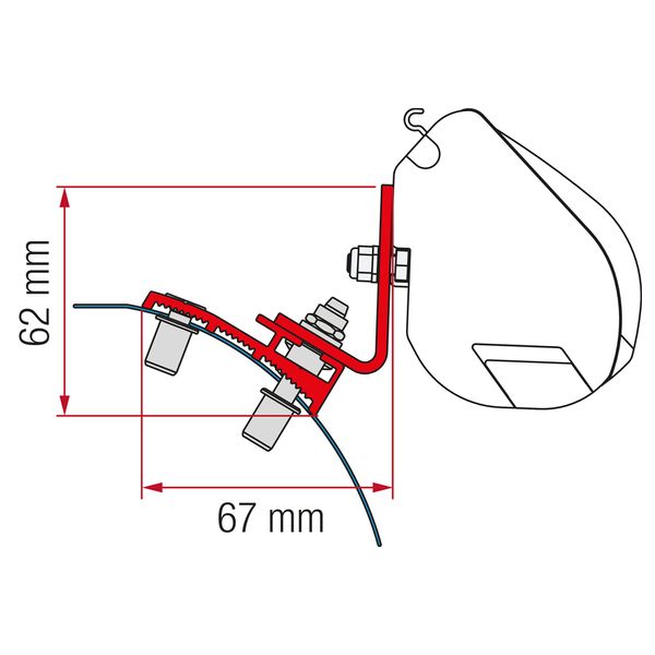 Fiamma Awning Adapter for Opel Vivaro C, Opel Zafria Life, Vauxhall Vivaro Life, Citroen Jumpy III Gen, Spacetourer, Peugeot Traveller Expert III Gen, Toyota Proace II, Toyota ProAce Verso - F35Pro Mounting Kit-Awning Adapters-Fiamma- DC Leisure