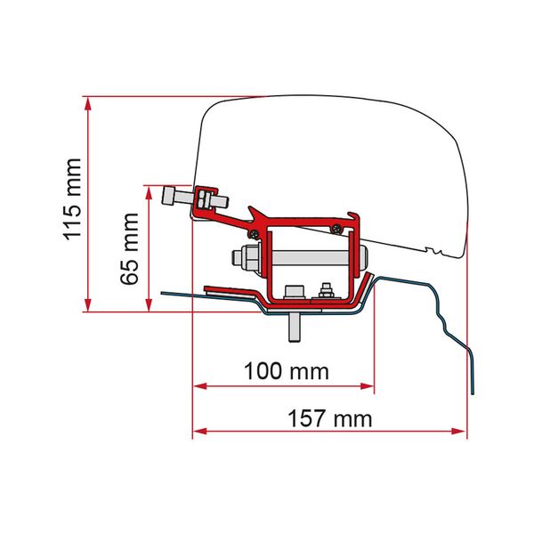 Fiamma Awning Adapter for Renault Trafic, Nissan NV 300, Fiat Talento, Opel Vivaro-Vauxhall Vivaro Campervans - F40van Mounting Kit-Awning Adapters-Fiamma- DC Leisure