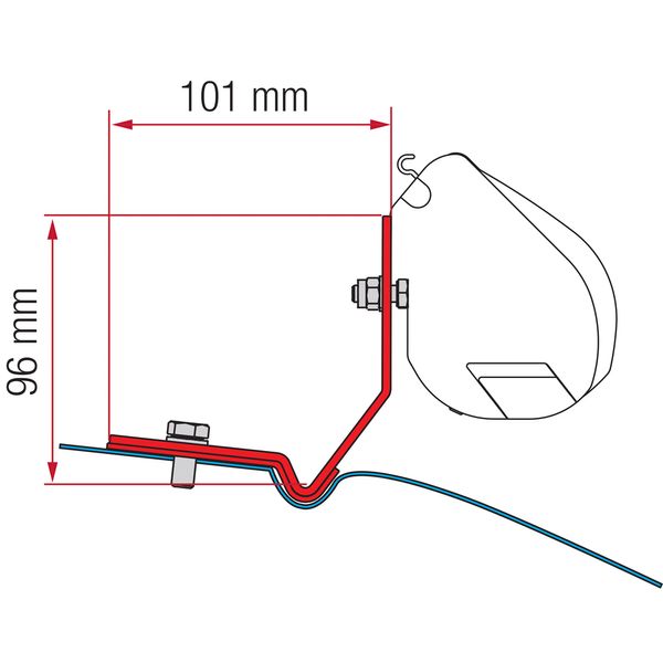 Fiamma Awning Adapter for Volkswagen Caddy Maxi Campervan - F35Pro Mounting Kit-Awning Adapters-Fiamma- DC Leisure