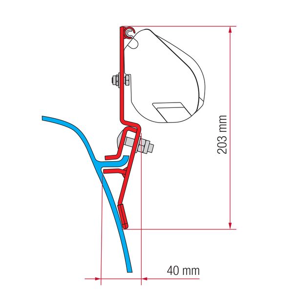 Fiamma Awning Adapter for Volkswagen T3 Campervan With/Without Lift Roof - F35Pro Mounting Kit-Awning Adapters-Fiamma- DC Leisure