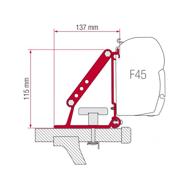 Fiamma Awning Adapters for Campervans With Crossrails - For Compass, F35Pro, F45s-Awning Adapters-Fiamma- DC Leisure