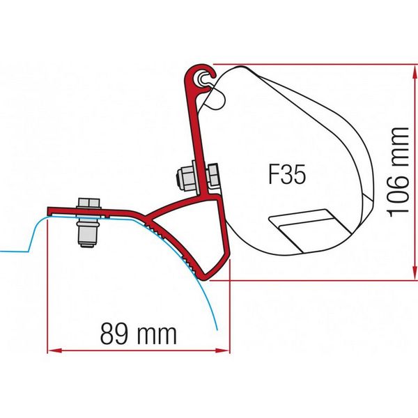 Fiamma Awning Adpater F35 Pro for Trafic / Vivaro / NV300 / Talento-Awning Adapters-FIAMMA- DC Leisure