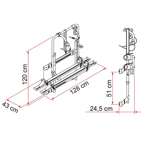 Fiamma Carry Bike - 200DJ Ducato, Relay, Boxer 2001-2006-Vehicle Bicycle Racks-Fiamma-QQ106362B-02093A65A- DC Leisure