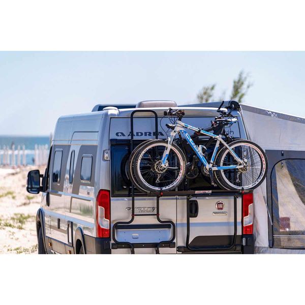 Fiamma Carry-Bike DJ – Rear Door Bike Rack for Vans (2-Bike, Silver / Deep Black)-Vehicle Bicycle Racks-Fiamma- DC Leisure
