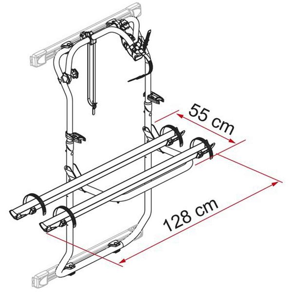 Fiamma Carry-Bike DJ – Rear Door Bike Rack for Vans (2-Bike, Silver / Deep Black)-Vehicle Bicycle Racks-Fiamma- DC Leisure
