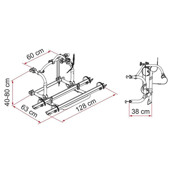 Fiamma Carry-Bike Pro C N – Compact Adjustable Motorhome Rear Wall Bike Carrier-Bike Rack-Fiamma- DC Leisure