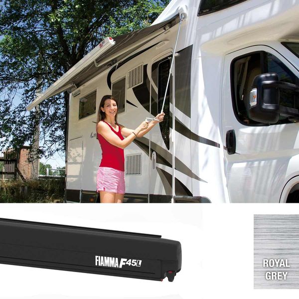 Fiamma F45L Wall Mounted (Long) Wind Out Awning - Motorhome, Trailer Awning-Awnings-FIAMMA-QQ108272/B/RG-06533-01R- DC Leisure