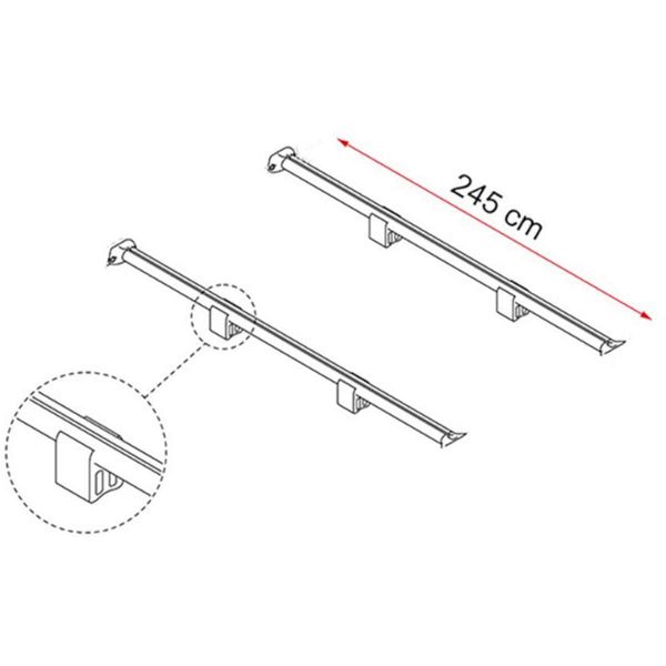 Fiamma Fixing Bar Rail-Roof Racks & Rails-FIAMMA-A0007692-98655-075- DC Leisure