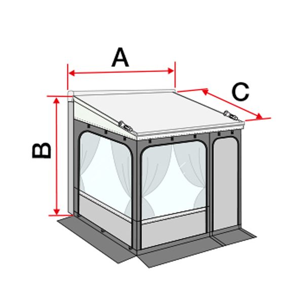 Fiamma Privacy Room - F45 Zip Large-Awning Tents-FIAMMA-17346-08365A01- DC Leisure