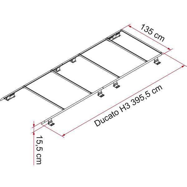 Fiamma Roof Rail Luggage Rack - Ducato Relay Boxer H3 > 2006-Roof Racks & Rails-FIAMMA-QQ102278-05808-03- DC Leisure