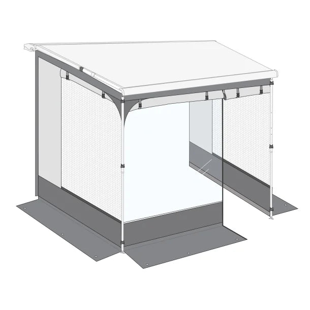 Fiamma Room Van Premium F43 Enclosure Ext 200 – Lightweight Campervan Awning Room-Privacy Rooms-Fiamma- DC Leisure
