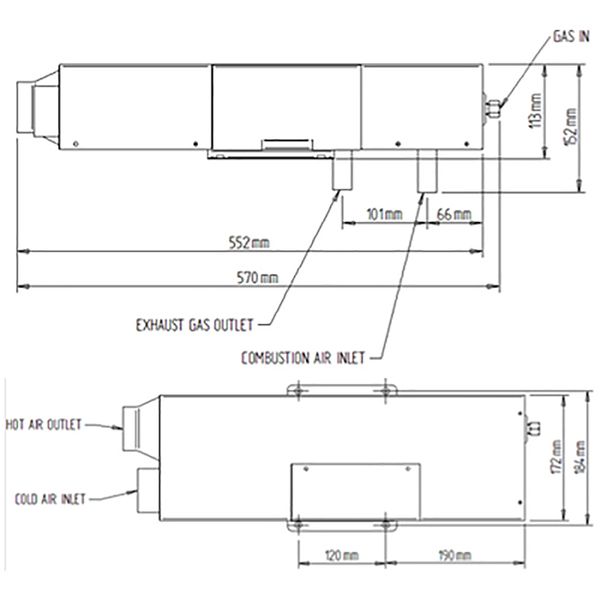 Heatsource Blown Air Space Heater HS2000E V1-Combination Heater-Propex-32027-HS2000E V1- DC Leisure