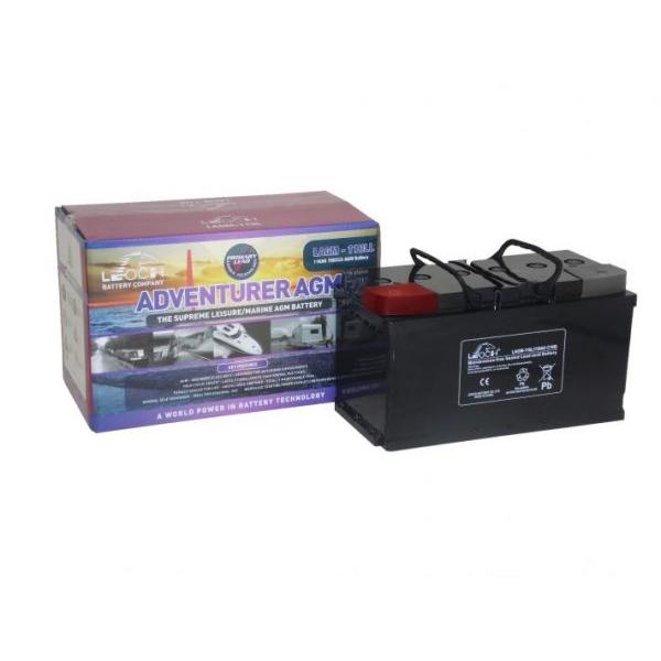 Leoch LAGM-110LL 12v 100Ah AGM Leisure Battery - Fit-and-forget AGM lead-acid battery for leisure use (Low it /Low profile) COLLECTION ONLY-Battery-Leoch- DC Leisure