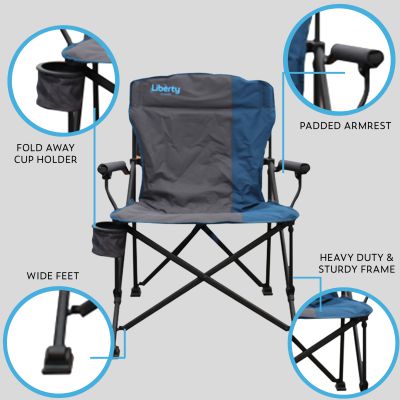 Liberty Folding Chair with Cup Holder-Camping Chairs-Liberty Leisure- DC Leisure